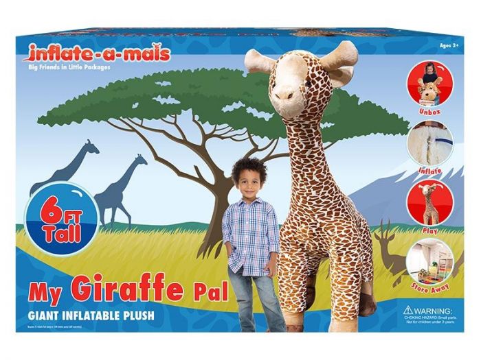 iPlush My Giraffe Pal 184cm -oppblåsbar sjiraff med pumpe inkludert