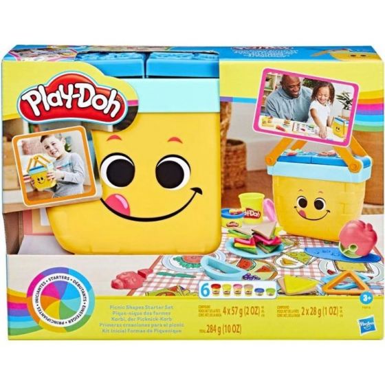 Play Doh Picnic Shapes Startsett - 6 bokser leire, piknikkurv, former og mye mer