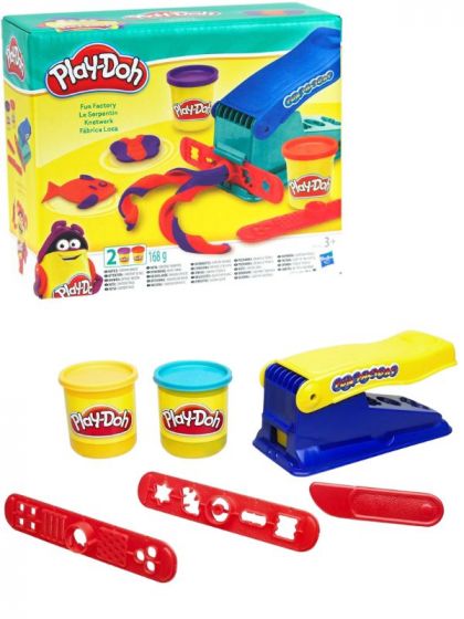 Play Doh Basic Fun Factory legesæt - med 2 bokse modellervoks, forme, kniv og værktøj
