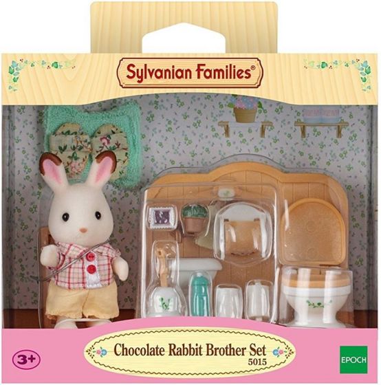 Sylvanian Families figursæt med badeværelsesmøbler - med Chocolate kaninfigur og tilbehør