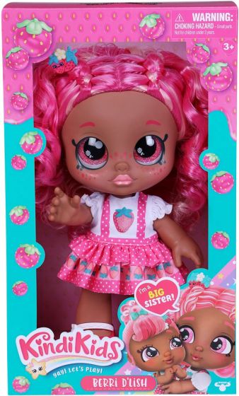 Kindi Kids storesøster Berri D'lish - dukke med rosa hår - 28 cm