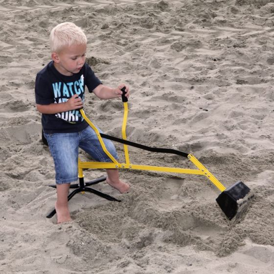 Play Fun Gravemaskin i metall til sandkassen - 360 graders rotasjon og gravefunksjon - 115 cm