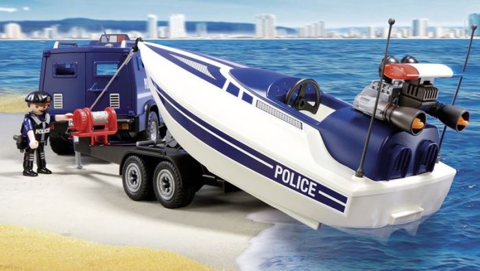 Playmobil City Action Politibil med speedbåt 5187