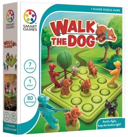 SmartGames Walk the Dog - logikkspill med 80 utfordringer i hundeparken - fra 7 år
