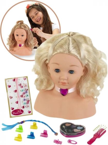 Princess Coralie sminkedukke - Little Sophia frisørhode med tilbehør til sminke og hår
