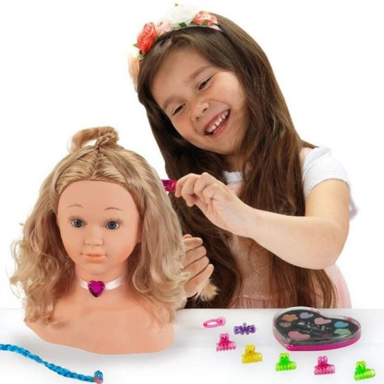 Princess Coralie sminkedukke - Little Sophia frisørhode med tilbehør til sminke og hår