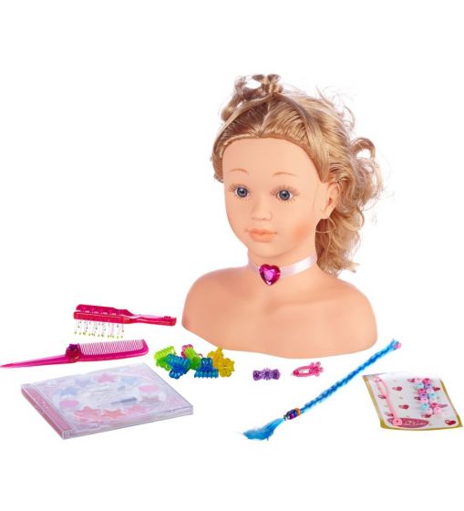 Princess Coralie sminkedukke - frisørhode med tilbehør til sminke og hår
