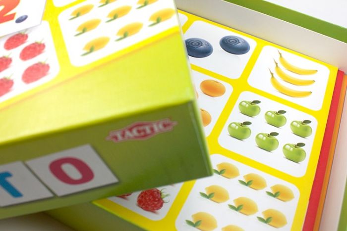 Lotto spill med frukt og tall - barnespill