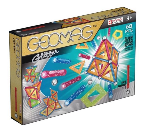 Geomag Glitter - multifarget magnetisk byggesett - 68 deler