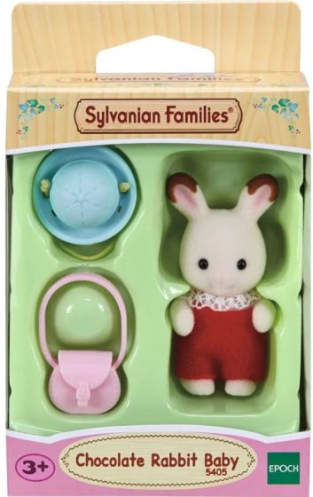 Sylvanian Families Chocolate kaninbaby med hat og skuldertaske