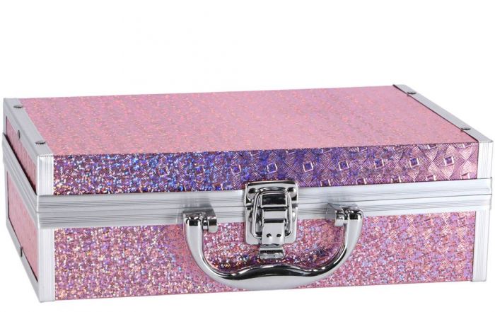 Casuelle Deluxe sminkekoffert med speil - Pink Glamour