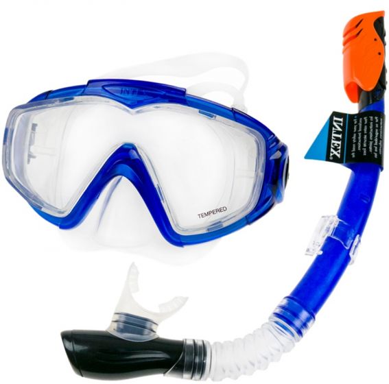 Intex Silicon Aqua Swim Set - cyklop och snorkel 14 år - blå