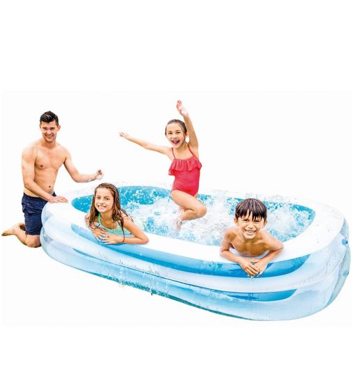 Intex Swim Center Family Pool - oppblåsbart og rektangulært basseng - 262x175x56 cm