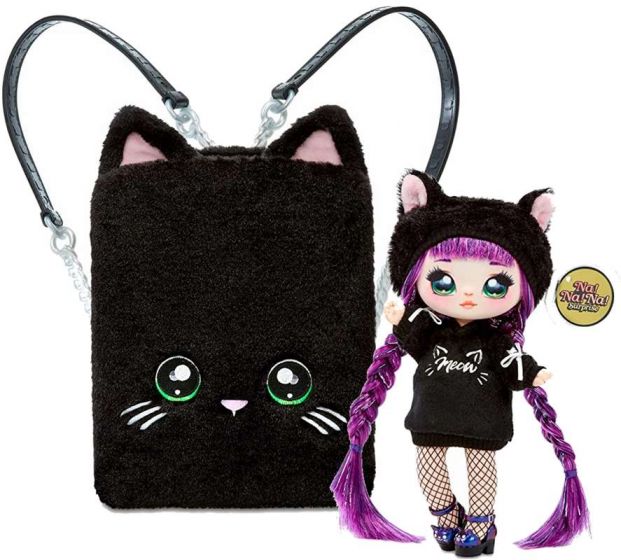 Na Na Na Surprise 3-in-1 BackPack Bedroom Playset - Black Kitty med limited edition dukke