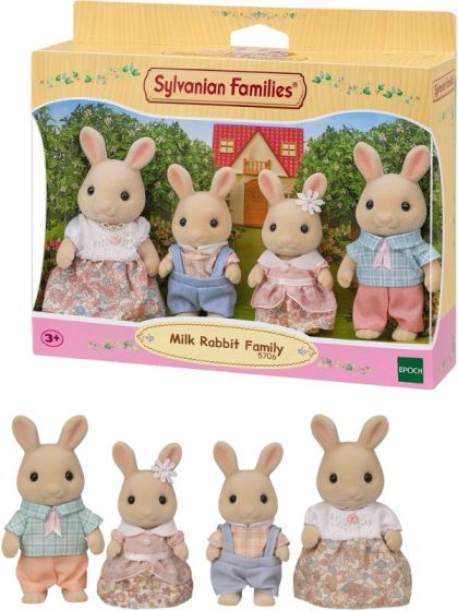 Sylvanian Families Milk Rabbit kaninfamilie - 4 figurer
