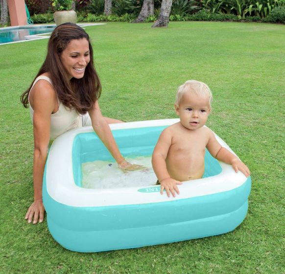 Intex Play Box Pool - uppblåsbar barnpool - 57 liter - blå