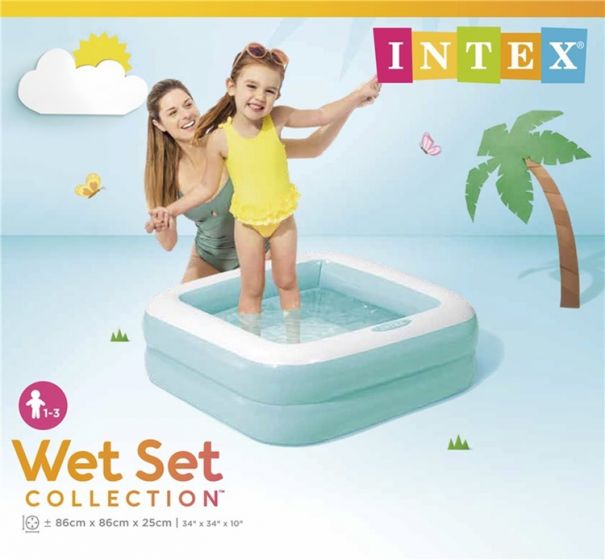 Intex Play Box Pool - oppustelig pool til børn - 57 liter - blå