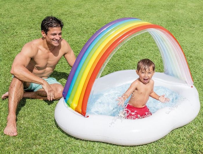 Intex Rainbow Cloud Baby pool - Uppblåsbar barnpool med regnbåge - 82 liter