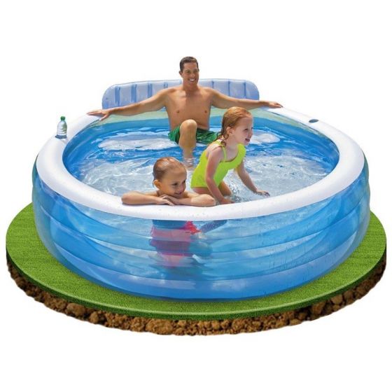 Intex Swim Center - Blå familjepool med lounge - 590 liter
