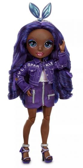 Rainbow High Fashion Doll - Krystal Bailey dukke med 2 antrekk - Indigo dukke 28 cm