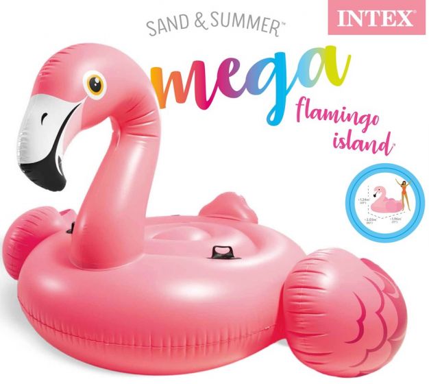 Intex Mega Flamingo Island - oppustelig lyserød flamingo - 203 x 193 cm