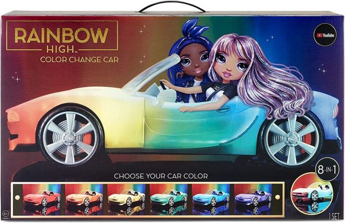 Rainbow High Color change car - fargeskiftende bil med lys og 8 farger