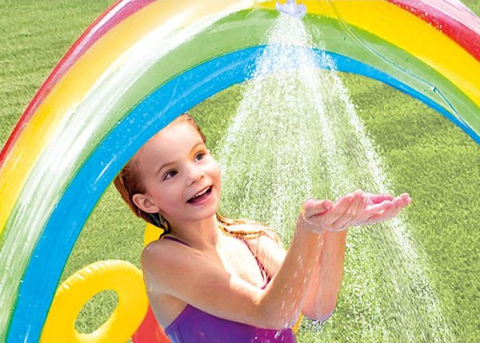 Intex Rainbow Ring Pool aktivitetscenter - bassin med spil og bruser - 380 liter