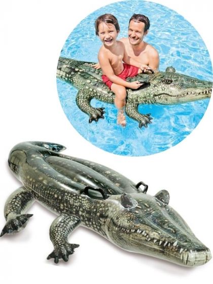 Intex Realistic Gator Ride-on - oppusteligt alligator-badelegetøj - 170 cm