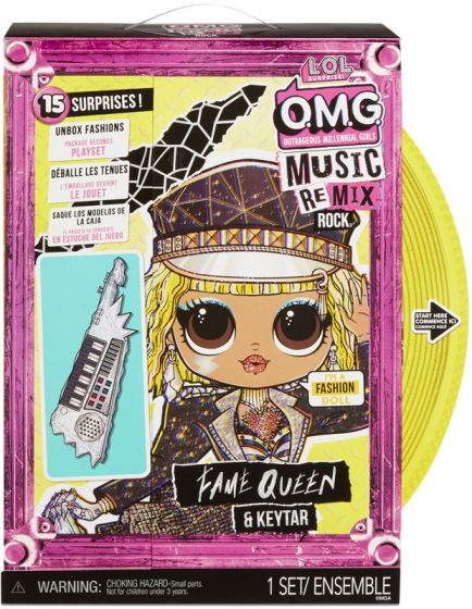 LOL Surprise OMG Remix Rock dukke med musikk - Fame Queen med Keytar og 15 overraskelser 