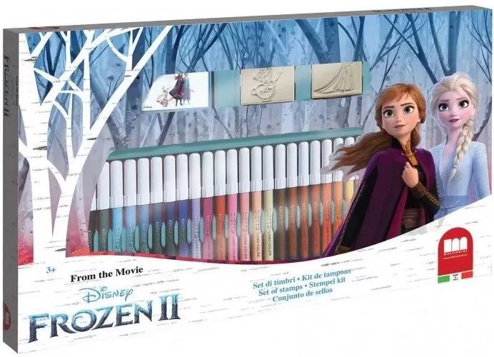 Multiprint Disney Frozen tuschpennor - 36 tuschpennor, 3 stämplar och aktivitetsbok