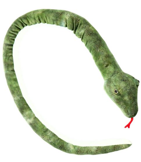 Grønn slange kosebamse - 200 cm