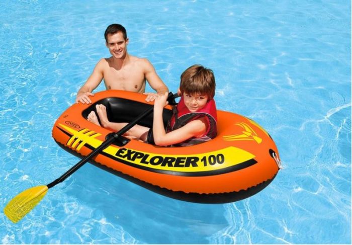 Intex Explorer Pro 100 - oppblåsbar oransje båt til en person - 160 x 94 cm