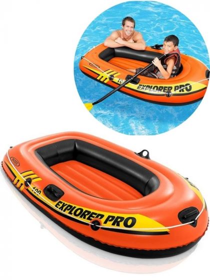 Intex Explorer Pro 100 - oppustelig orange båd til 1 person - 160 x 94 cm