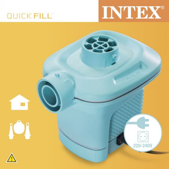 Intex Quick Fill elektrisk pump med 3 munstycken - turkos