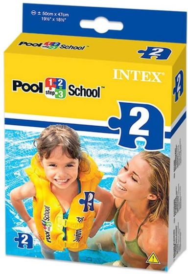 Intex Deluxe Swim Vest Pool School Step 2 - gul simväst med krage - 3-6 år