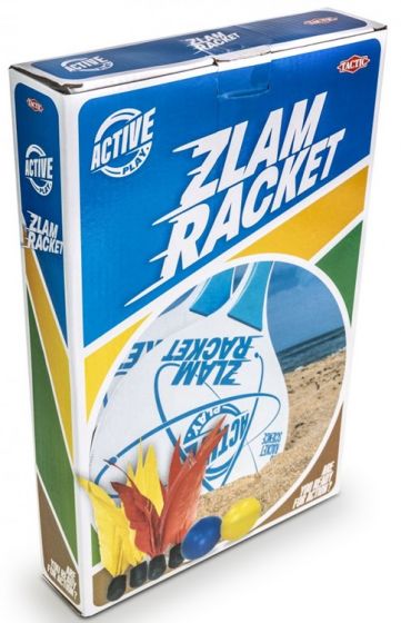 Tactic Zlam racket - strandtennis med 2 racketar, 4 fjäderbollar och 2 plastbollar
