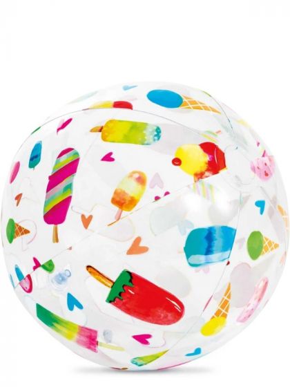 Intex Lively Print Ball - oppblåsbar badeball med iskrem-motiv - 51 cm