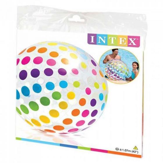 Intex Jumbo Ball - stor badboll med färgglad design - 107 cm