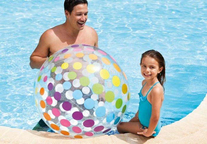 Intex Jumbo Ball - stor badeball med fargerikt design - 107 cm