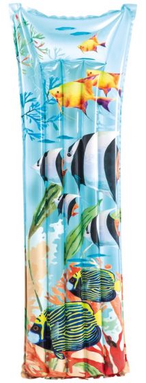 Intex Fashion Mat - uppblåsbar badmadrass - 183x69 cm - fiskar
