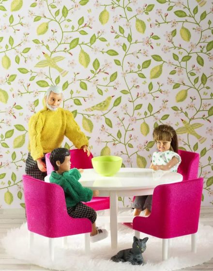 Lundby dukkehusmøbler - spisebordsett Cerise