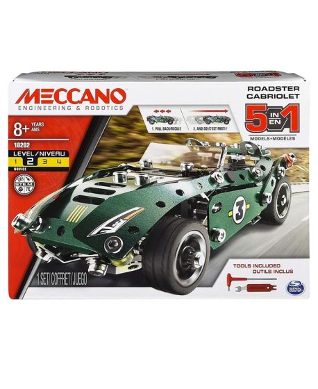 Meccano 5 Modelset - grønn Pull Back Car