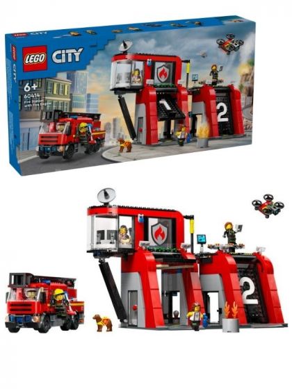LEGO City Fire 60414 Brannstasjon med brannbil