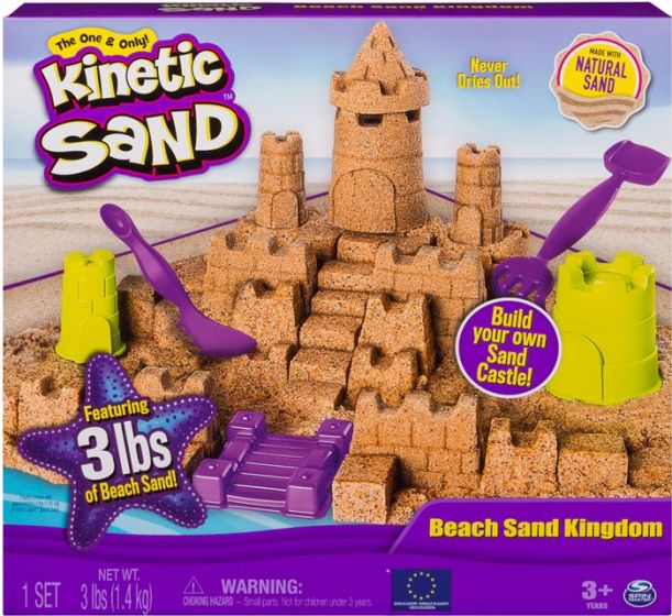 Kinetic Sand Beach Sand Kindom - sandslott leksats med 1,4 kg strandsand