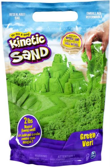 Kinetic Sand - pose med klemmelukking - grønn 907 g