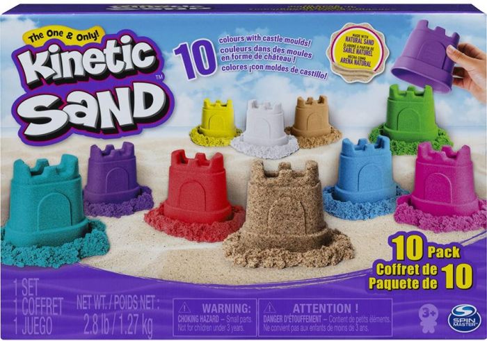 Kinetic Sand 10-pack - 10 olika färger i sandformar