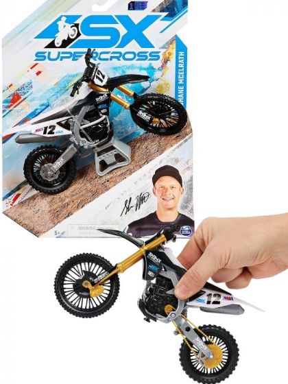 Supercross 1:10 Die Cast Collector Motorcykel med displayställ - Shane McElrath