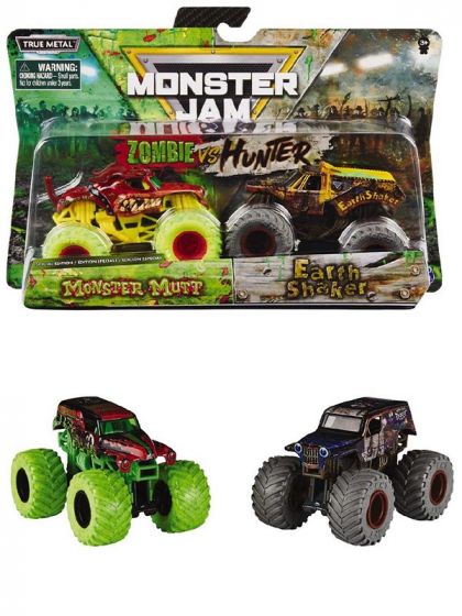 Monster Jam 2-pack 1:64 die-cast biler - Monster Mutt vs. Earth Shaker