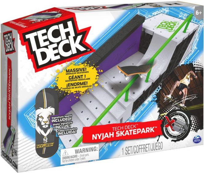 Tech Deck Nyjah Huston Skatepark byggesett med 1 fingerbrett inkludert - mini-skateboard