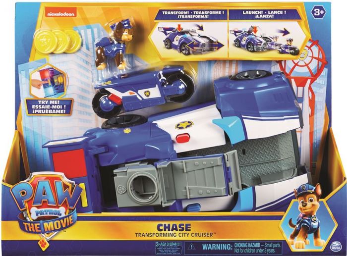 PAW Patrol Movie Chase Transforming City Cruiser 2-i-1 politibil - figur og kjøretøy med lys og lyd